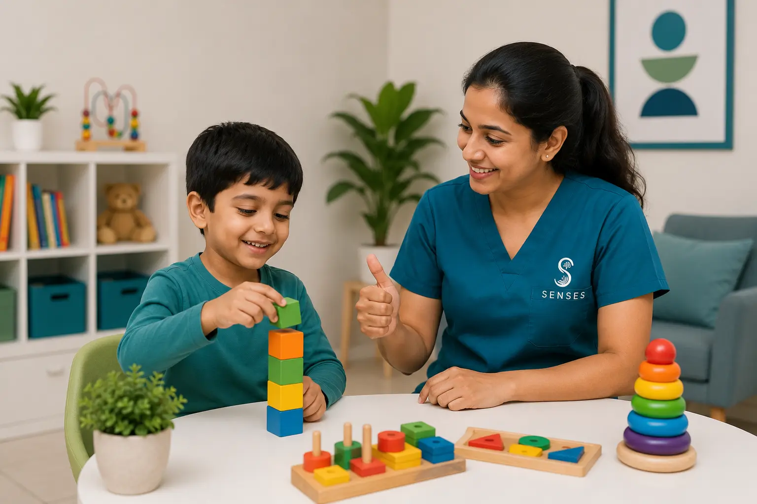 Behaviour therapy and ADHD management session for a child at SENSES Speech Clinic, Pragathi Nagar, Hyderabad